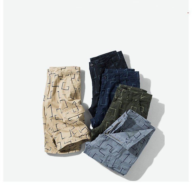 Peter - Shorts mit abstraktem Muster und Seitentaschen